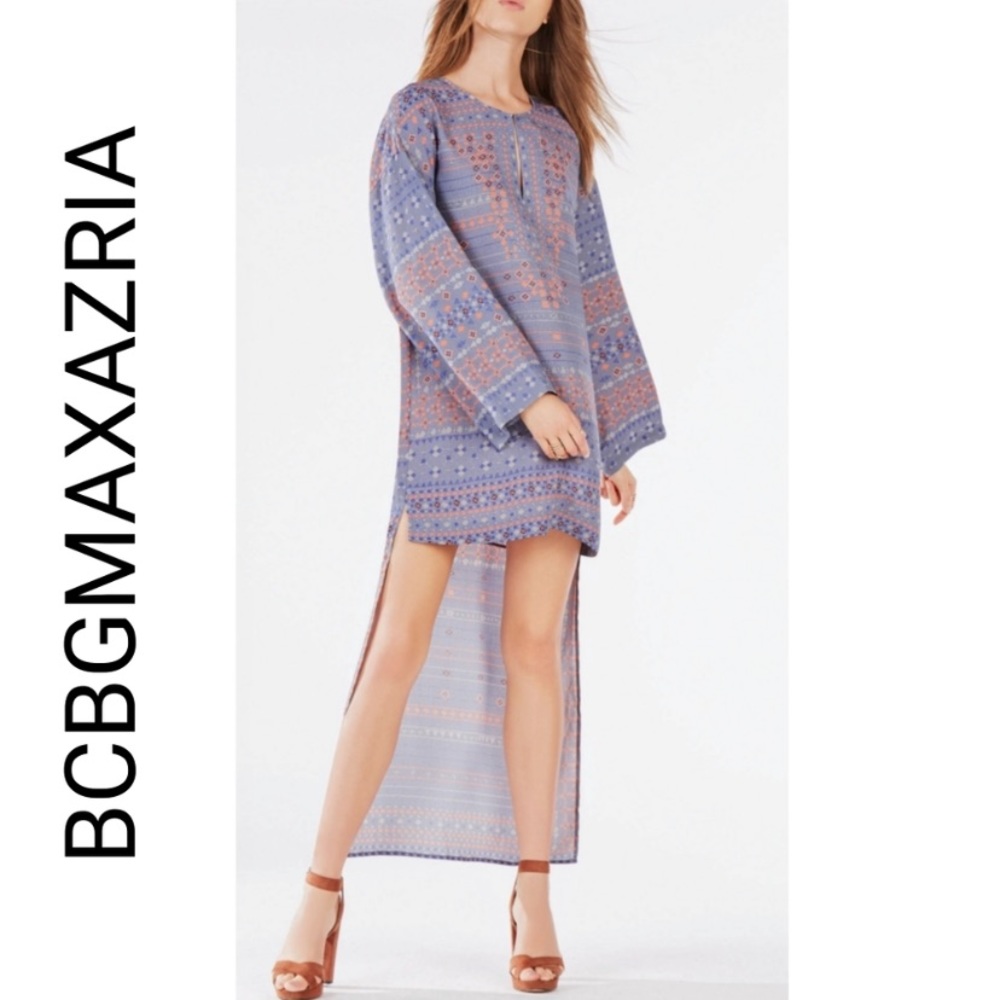 BCBGMaxAzria Shadow Blue Worina Kaftan Dress XS/S